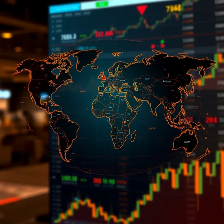 Global forex market sessions illustrated on a world map showing overlapping trading times