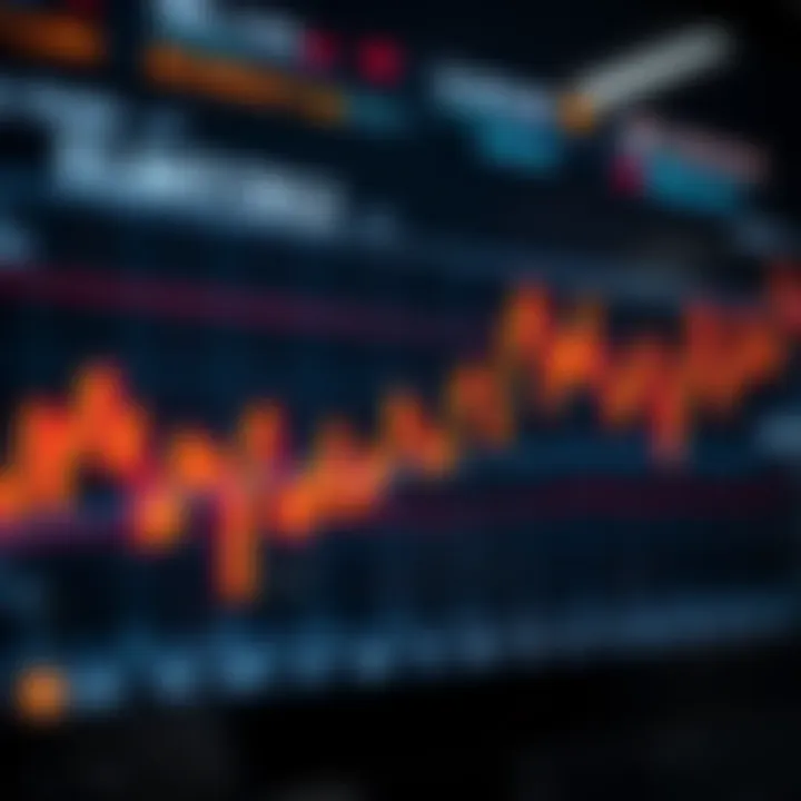 Graph showing currency exchange rate fluctuations on a digital trading platform