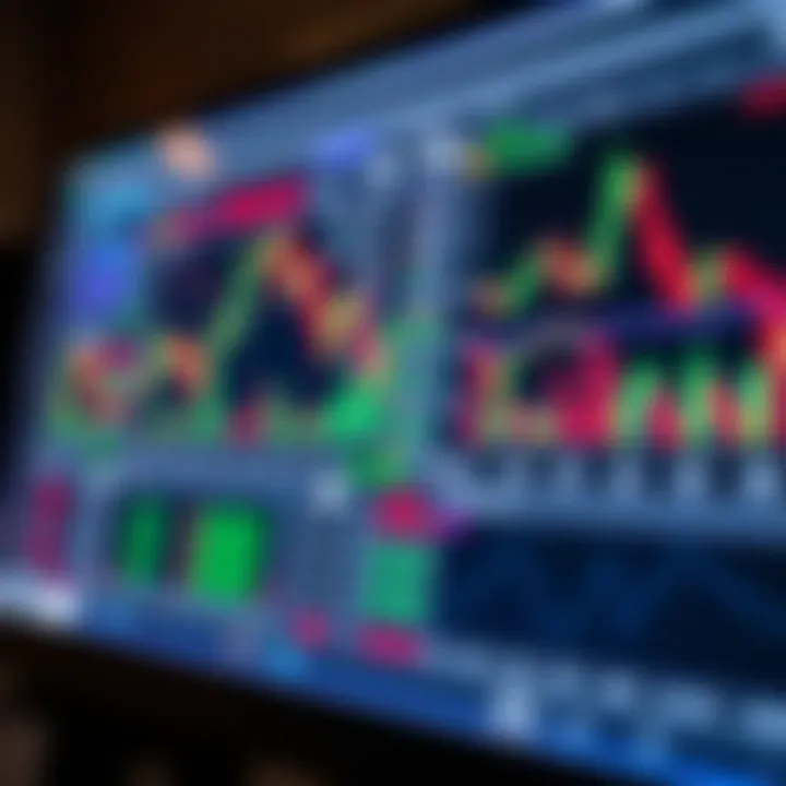 Forex Trading Platform Interface with Currency Pairs and Charts Computer screen displaying forex trading platform with various currency pairs and charts