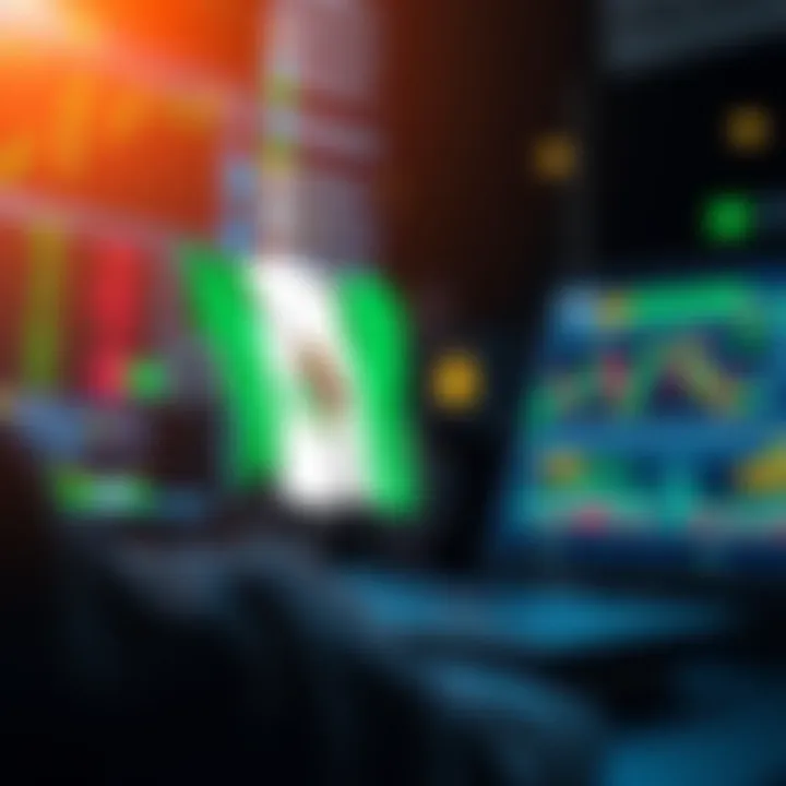Illustration of secure online trading with digital security icons and Nigerian flag