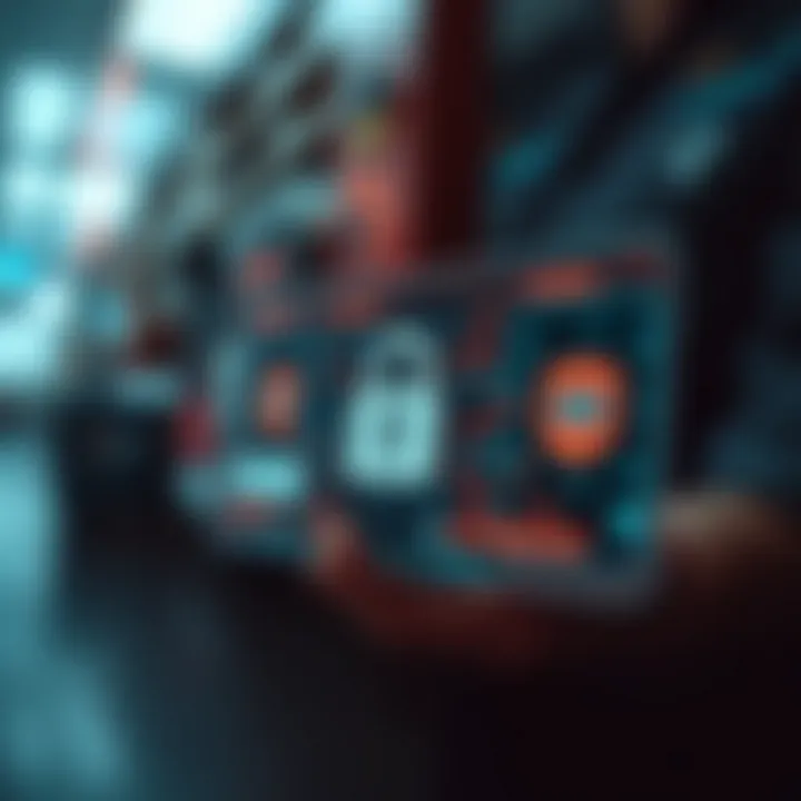 Security and Privacy Features of Binary Identification Cards Illustration of secure digital identification card with lock and data symbols representing privacy and security