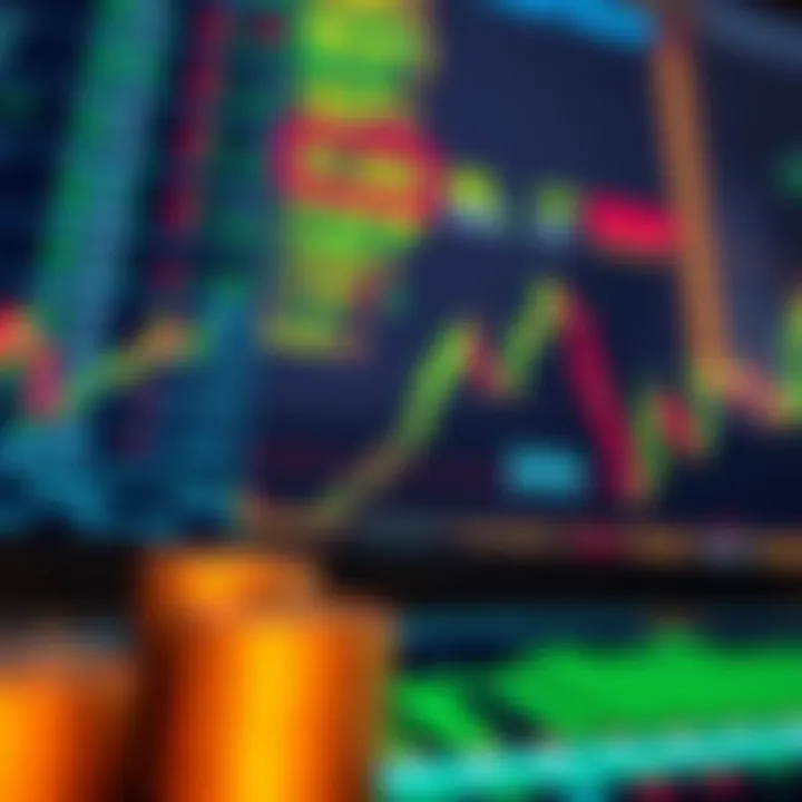 Illustration of Nigerian financial market with currency symbols and trading icons