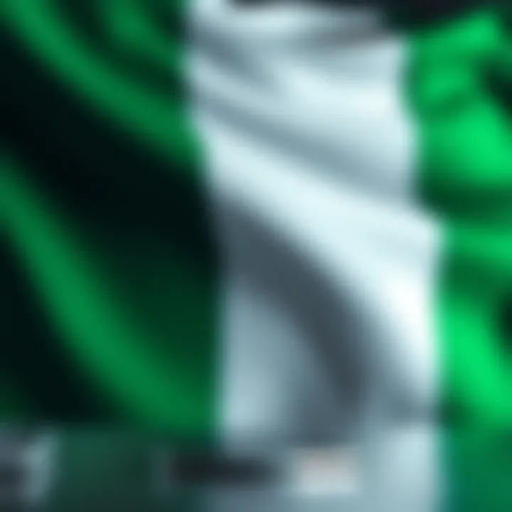 Secure Digital Transactions in Nigerian Binary Options Market Conceptual graphic of secure digital transactions set against the Nigerian flag colors