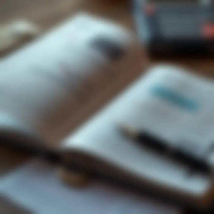 Analyzing Forex Trading Strategies and Practical Application Open forex trading book with charts and graphs highlighted alongside a calculator and pen