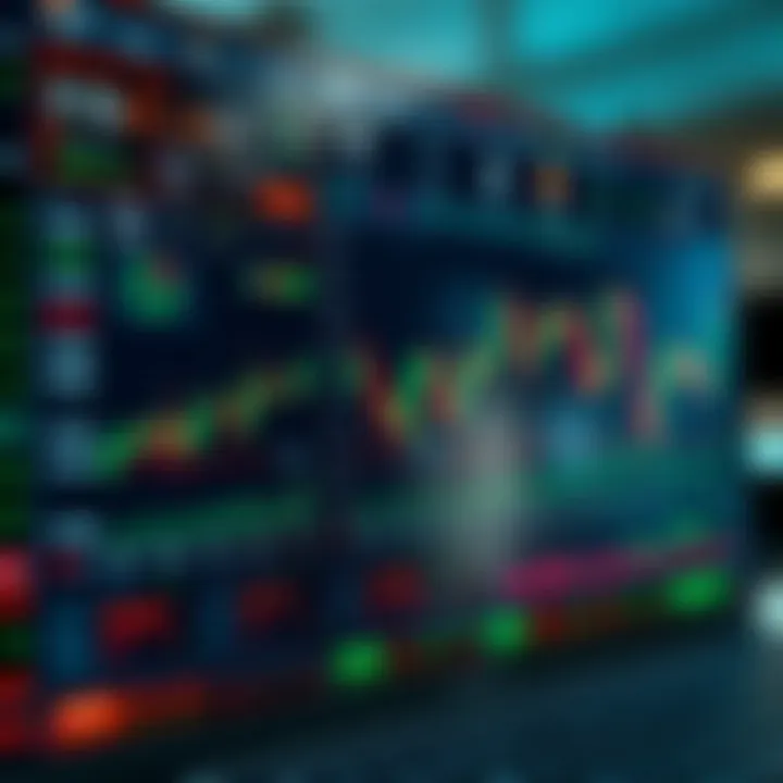Dashboard displaying various cryptocurrency prices and trading charts on a digital platform