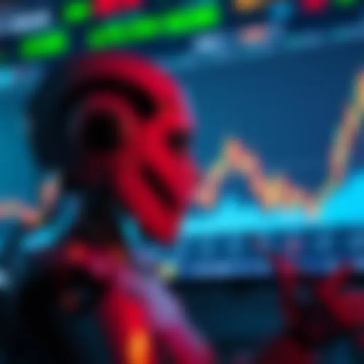 Automated forex trading robot analyzing currency charts with digital interface in the background