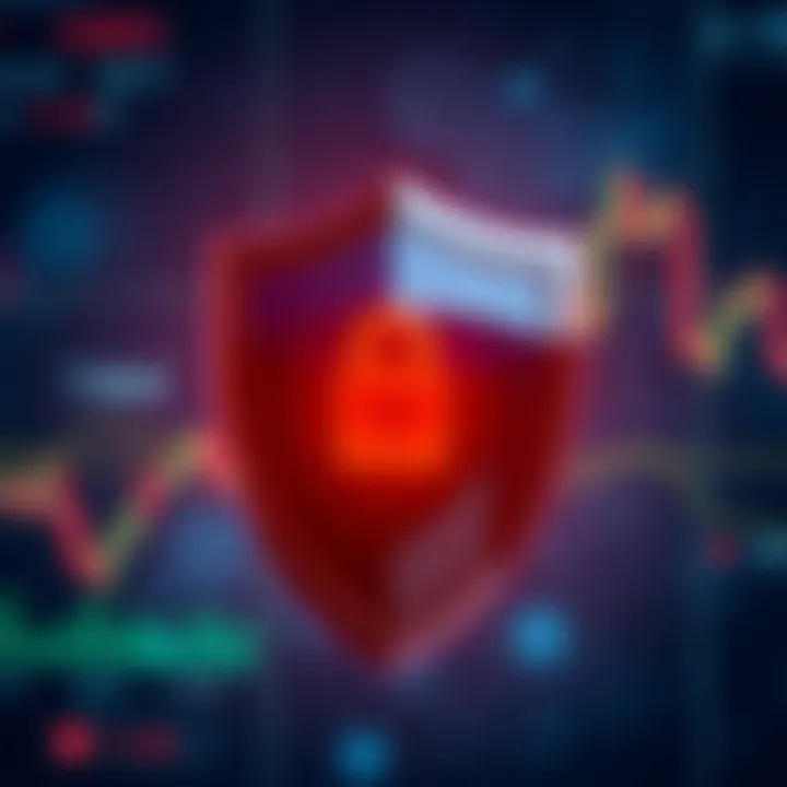 Security Features in Forex Trading Platforms Security shield icon over a digital background representing protection in online trading