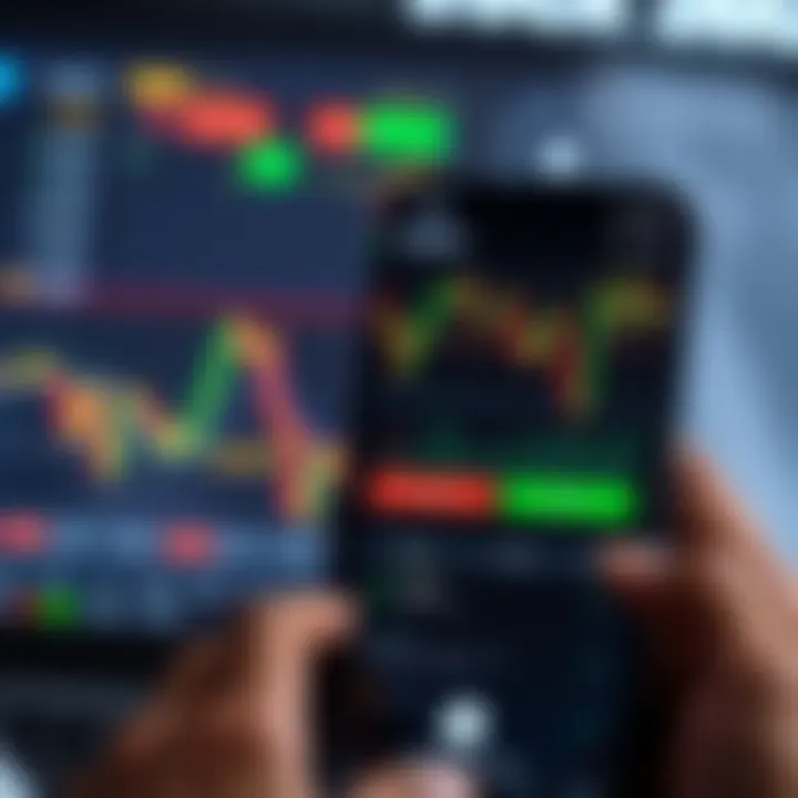 User-friendly stock trading app interface displaying market charts and buy sell options