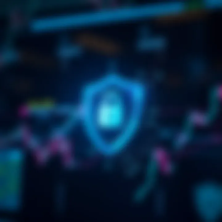 Illustration of a secure digital shield symbolizing protection of investment and transaction security