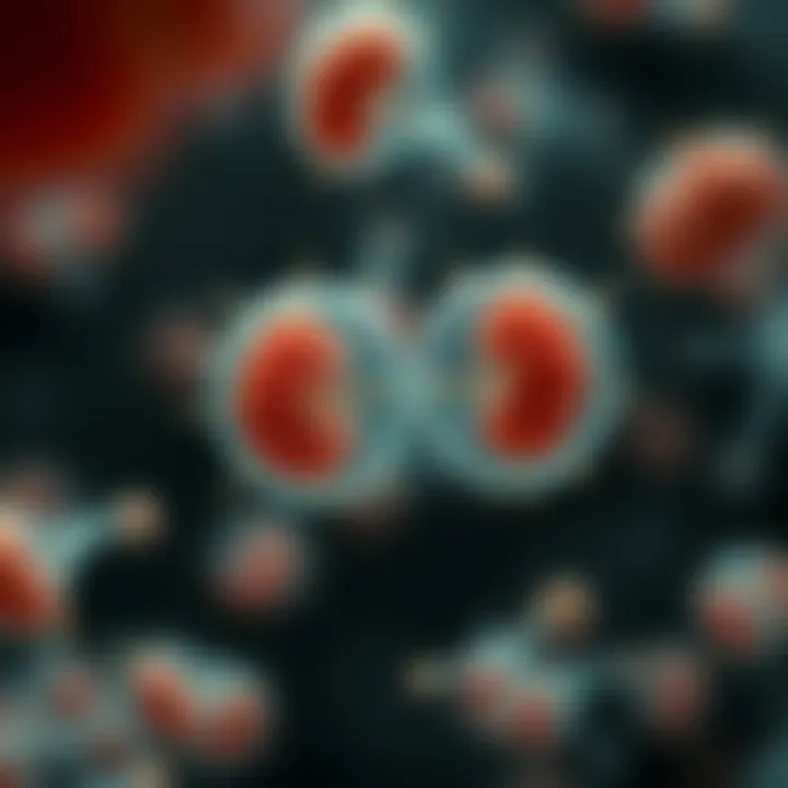 Microscopic view of bacteria undergoing binary fission revealing cell division