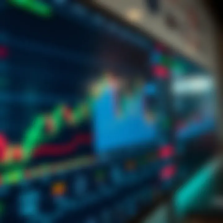 Currency Exchange Trends on Trading Dashboard Chart displaying currency exchange trends on a digital trading interface