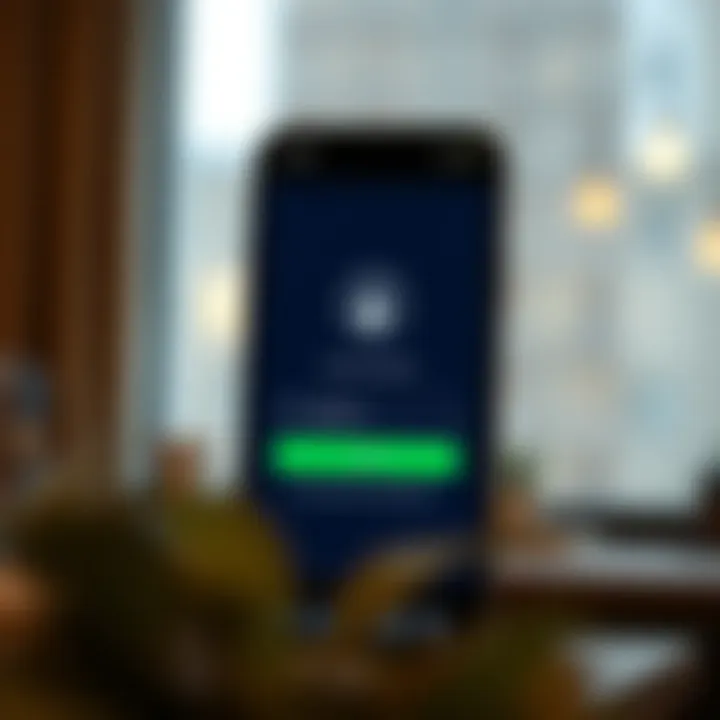 Secure Account Access on Forex Trading App Secure login screen of a forex trading app emphasizing account protection