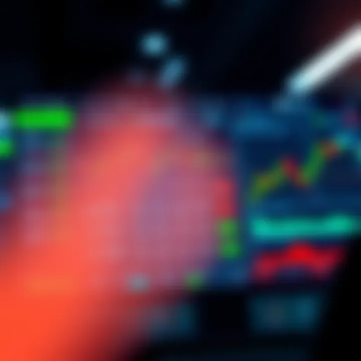 Illustration of a digital platform dashboard showing trading tools and risk management options
