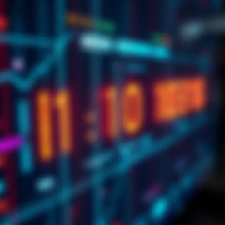 Close-up of glowing binary digits overlaying a futuristic digital interface representing innovation and persistence