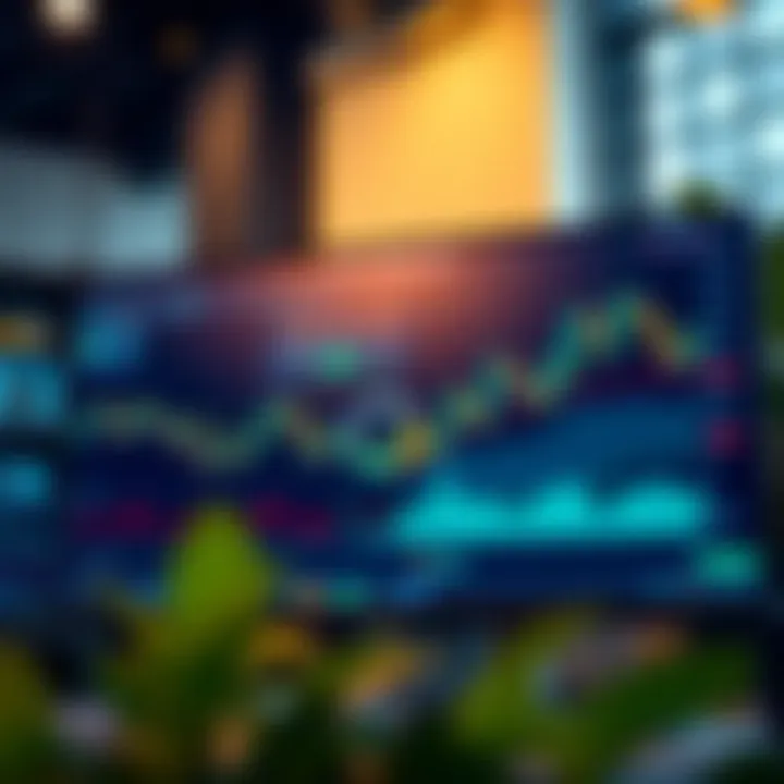Computer screen displaying forex trading platform interface with charts and indicators