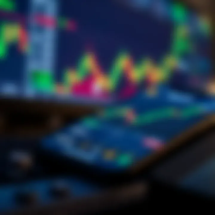 Mobile device displaying forex trading charts and graphs with Nigerian currency symbols