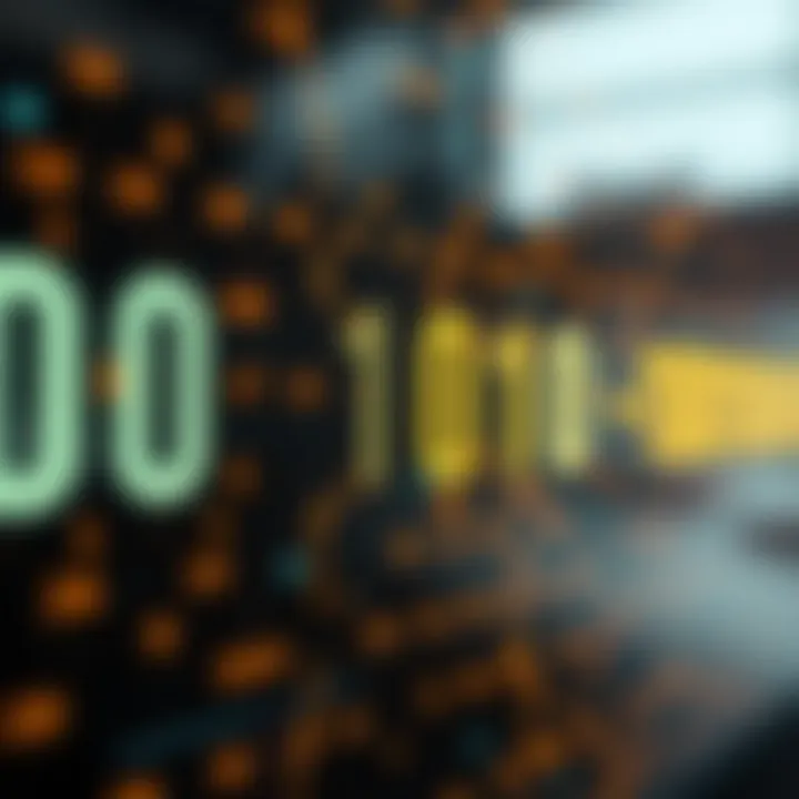 Binary Codes in Digital Communication and Error Detection Visual representation of binary code application in digital communication and error detection