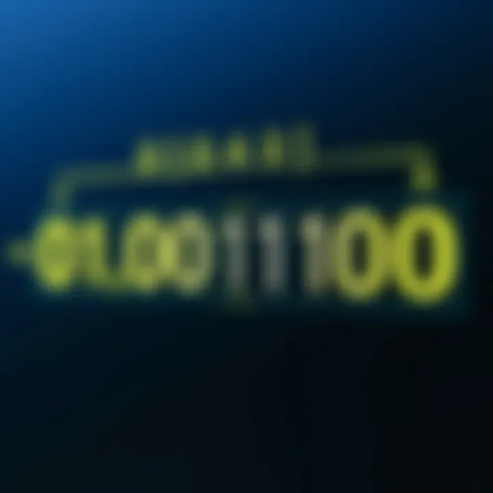 Diagram illustrating binary digits and their place values in a binary number system