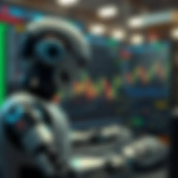 Diagram showing automated cryptocurrency trading with bot analyzing market data and executing trades