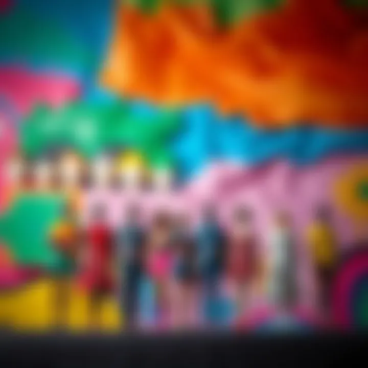 Spectrum of gender identities represented by diverse symbols against a colorful background