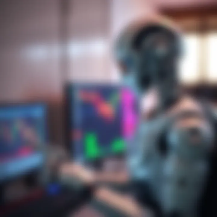 Automated forex trading robot analyzing currency market data on computer screen in Nigerian environment