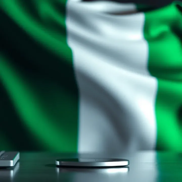 Secure Digital Transactions in Nigerian Binary Options Market Conceptual graphic of secure digital transactions set against the Nigerian flag colors