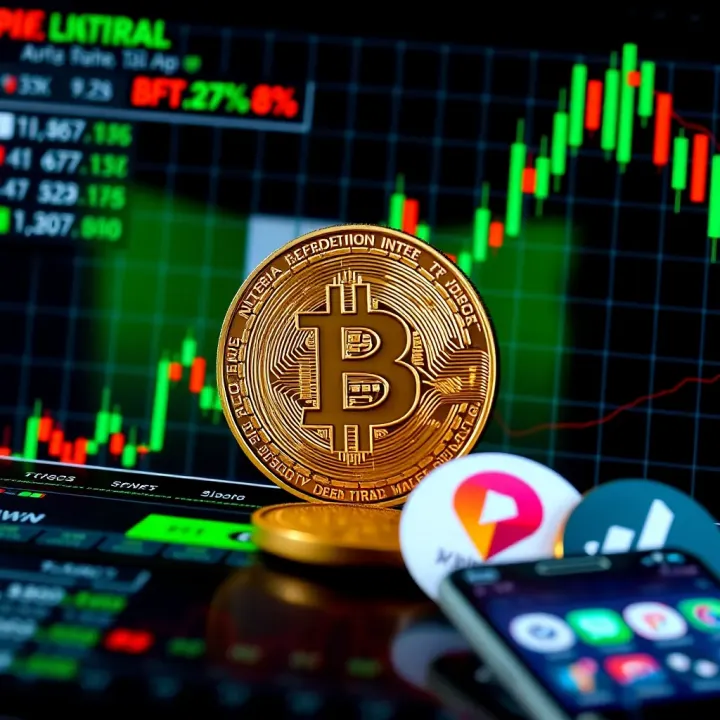 Bitcoin Market Trends and Local Trading App Options Graph showing Bitcoin market trends with Nigerian flag overlay and trading app icons