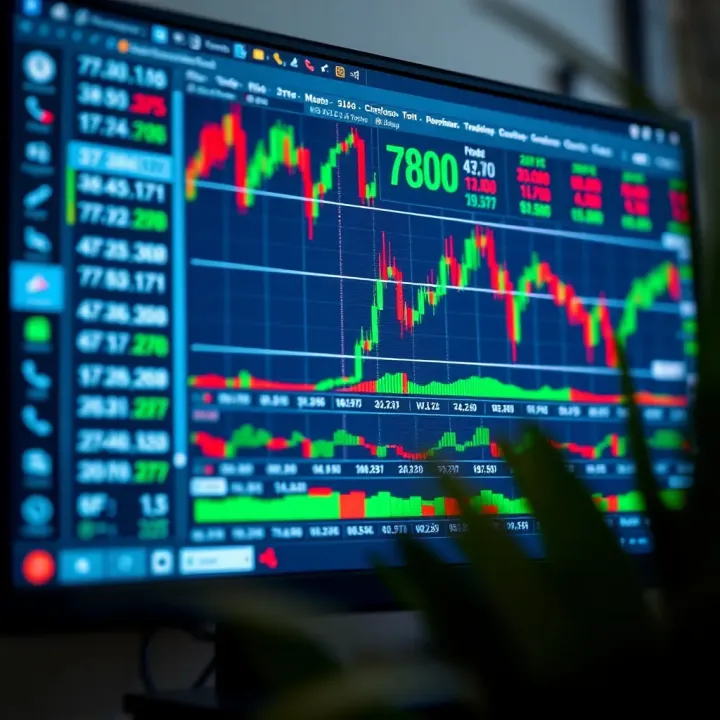 A digital interface displaying forex trading charts and currency pairs on a computer screen