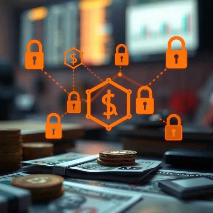 Conceptual illustration showing Nigerian currency and secure online payment icons