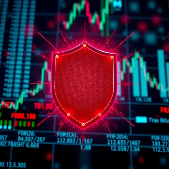 Security and Regulatory Considerations for Forex Trading Platforms Illustration of security shield protecting forex trading data and regulatory compliance symbols