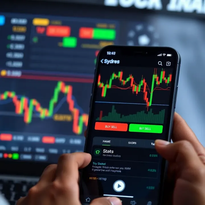 User-friendly stock trading app interface displaying market charts and buy sell options