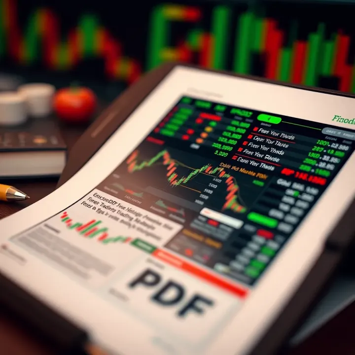 Structured Forex Trading Strategies and Tips in PDF Format Downloadable PDF forex guide showing structured trading strategies and tips on a digital device
