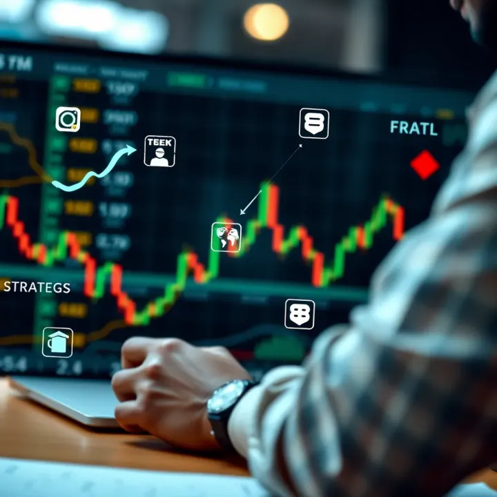 Illustration of key forex trading concepts including market pairs, strategies, and risk management icons