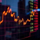 Graph showing currency exchange rates fluctuating dynamically
