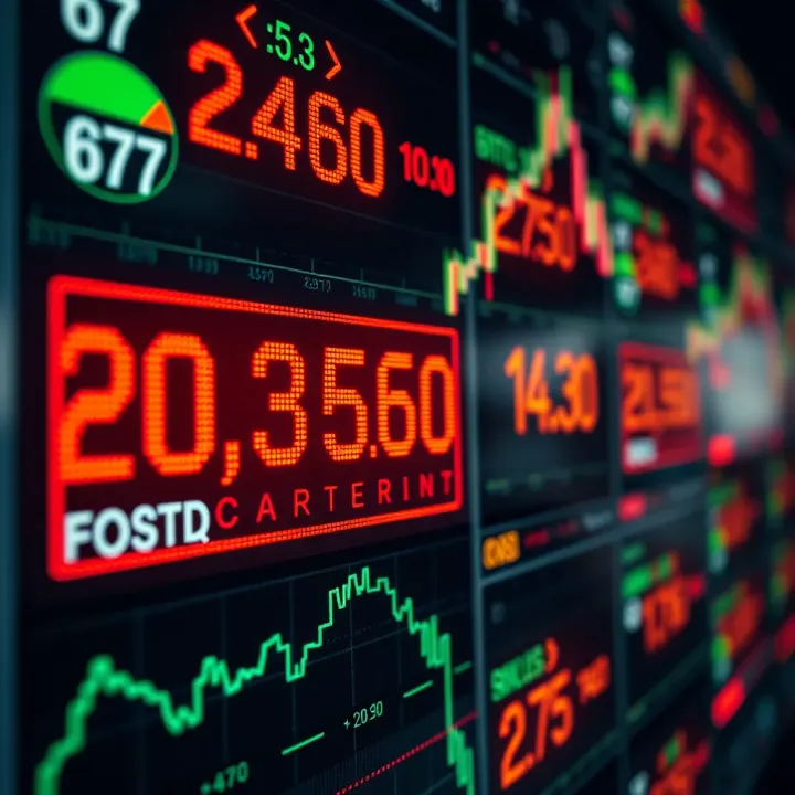 Currency exchange rates displayed on a digital trading platform