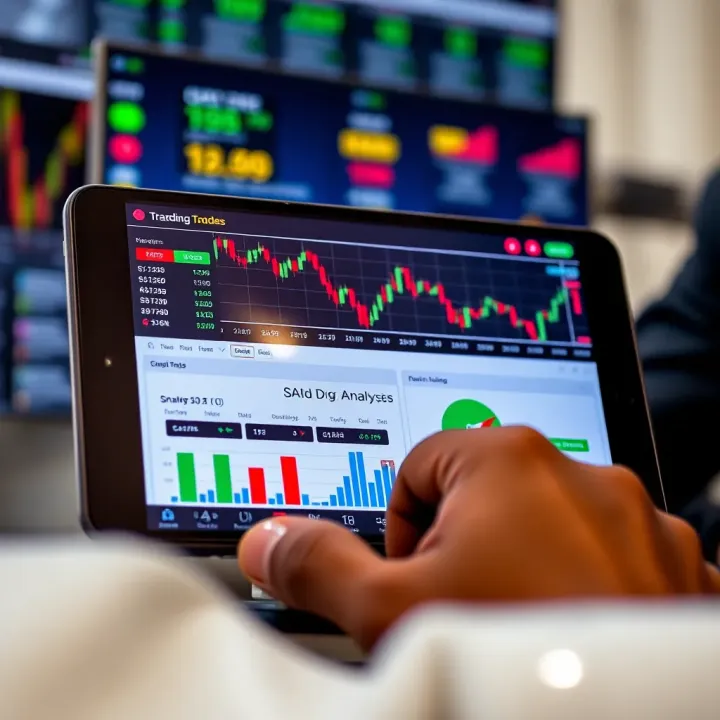 Digital device displaying forex trading platform with charts and analysis tools suitable for Nigerian traders