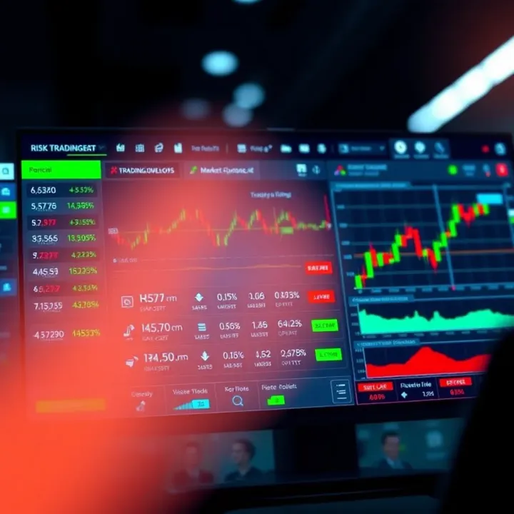 Digital Trading Platform with Tools for Risk Management Illustration of a digital platform dashboard showing trading tools and risk management options