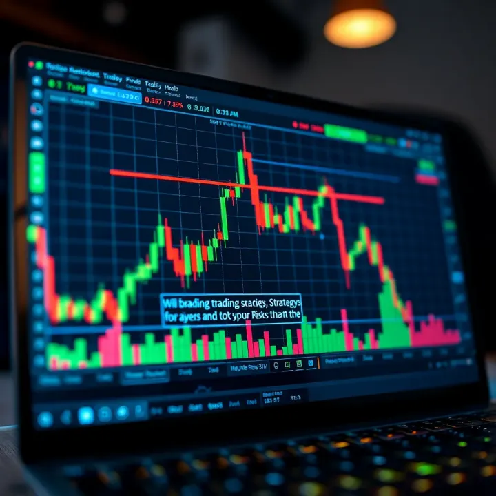 Graph showing risk management and trading strategy on a digital trading platform