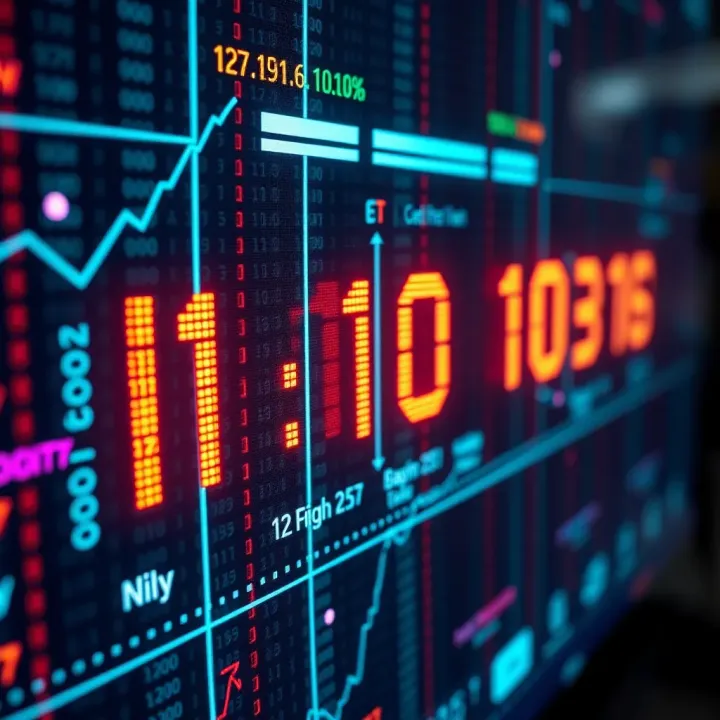 Close-up of glowing binary digits overlaying a futuristic digital interface representing innovation and persistence