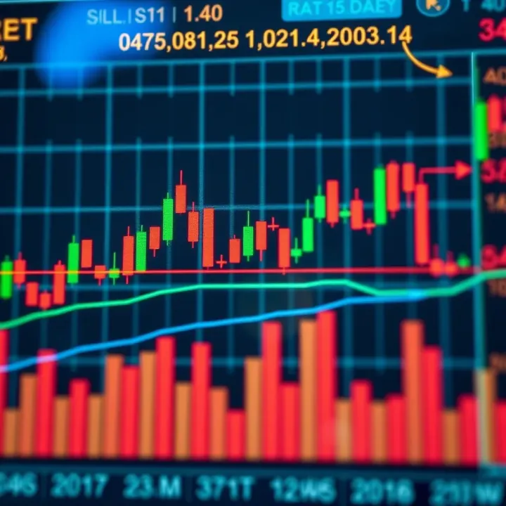 Various candlestick formations illustrating reversal and continuation signals in a trading graph
