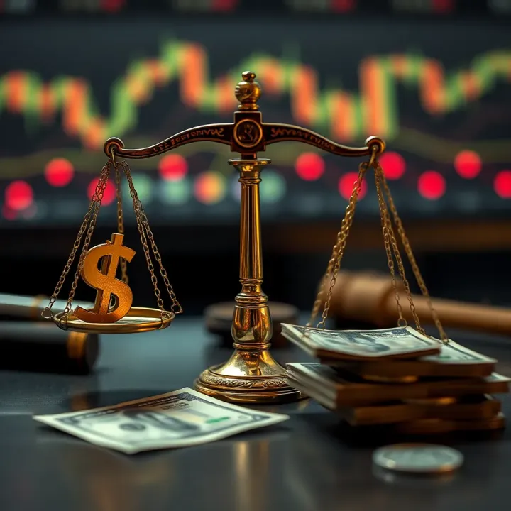 Impact of Risk Management and Leverage in Forex Trading Illustration of risk management and leverage effects in forex trading with balance scales and currency notes