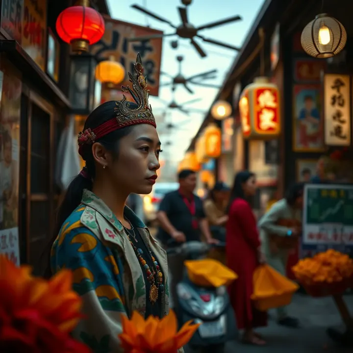 Cultural Perspectives and Social Evolution of Non-Binary Identity Cultural symbols intertwined with modern expressions highlighting the evolving recognition of non-binary identities