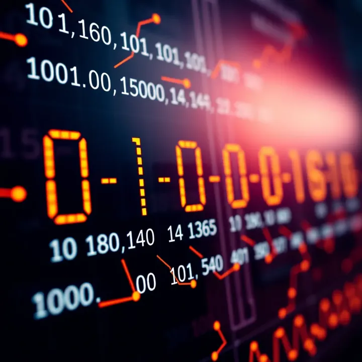 Binary Digit System in Digital Circuits Diagram illustrating the binary digit system with zeros and ones connected in a digital circuit