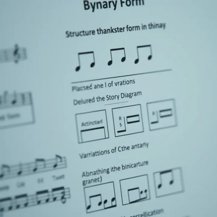 Diagram Depicting Binary Form Structure and Its Variations Diagram explaining the structure and variations of binary form in musical compositions