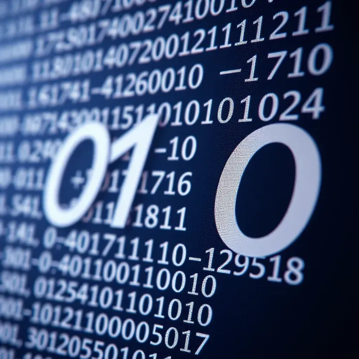 Graphic showing binary arithmetic operations such as addition and subtraction using binary digits