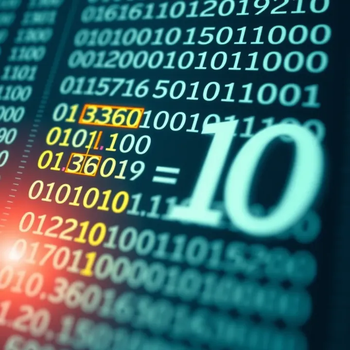 Diagram illustrating the multiplication of two binary numbers with highlighted intermediate results