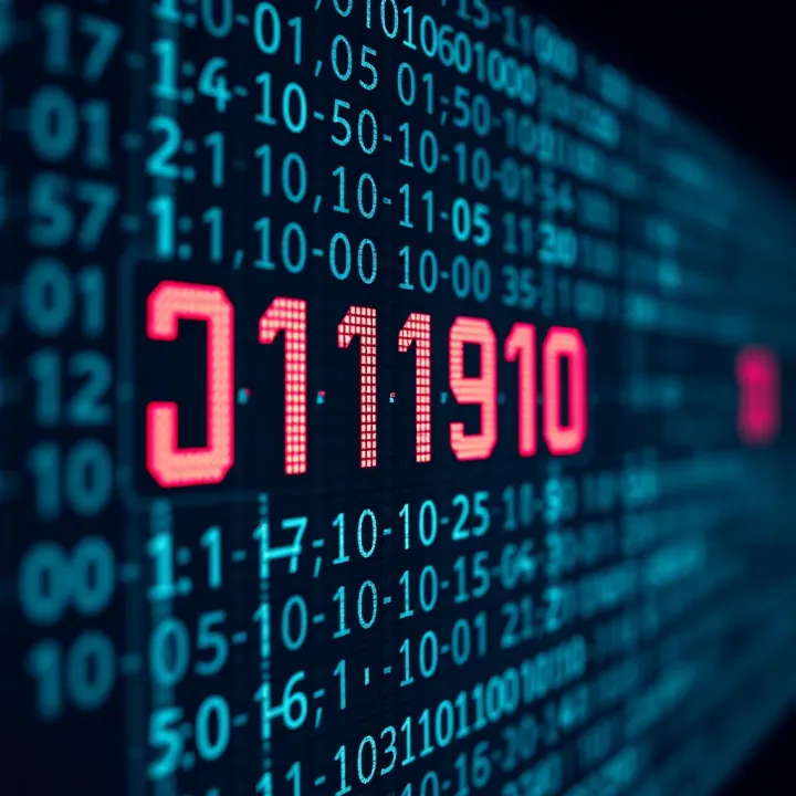 Illustration showing binary digits being added together with carry over bits