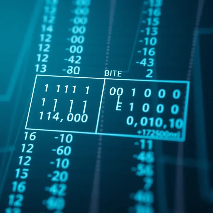 Binary Number Structure and Place Values Diagram showing binary number structure with bits and place values