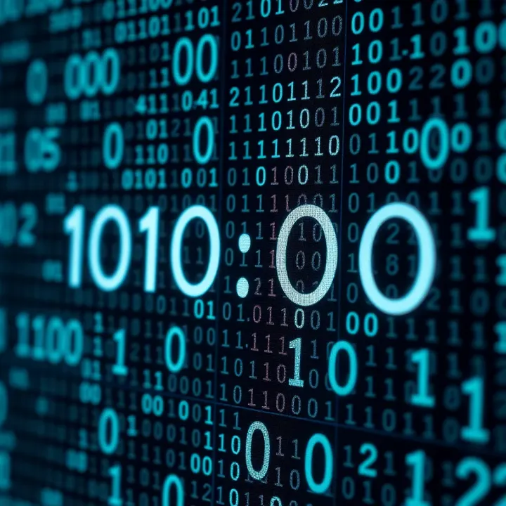 Decimal to Binary Conversion Illustration Visual diagram showing the conversion of a decimal number into its binary equivalent with labeled bits