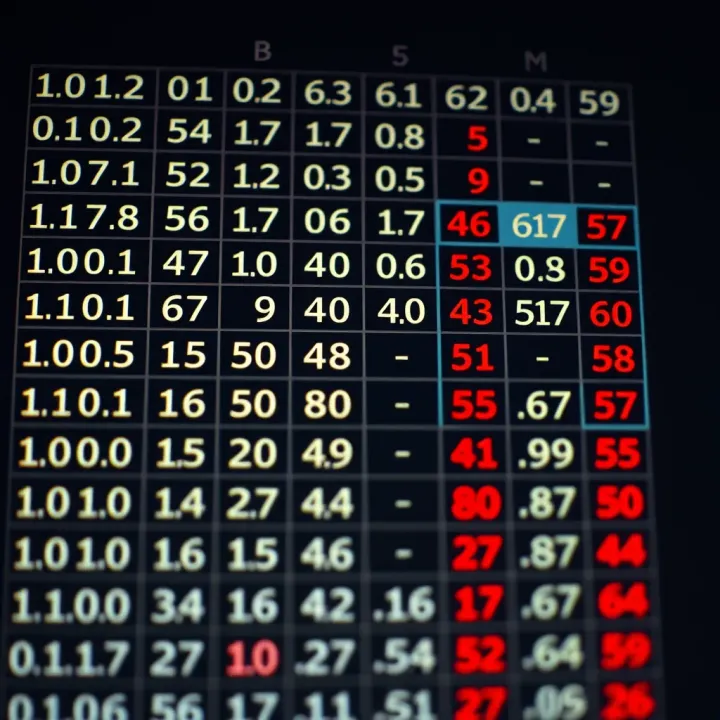 Table illustrating binary digits and their corresponding decimal values